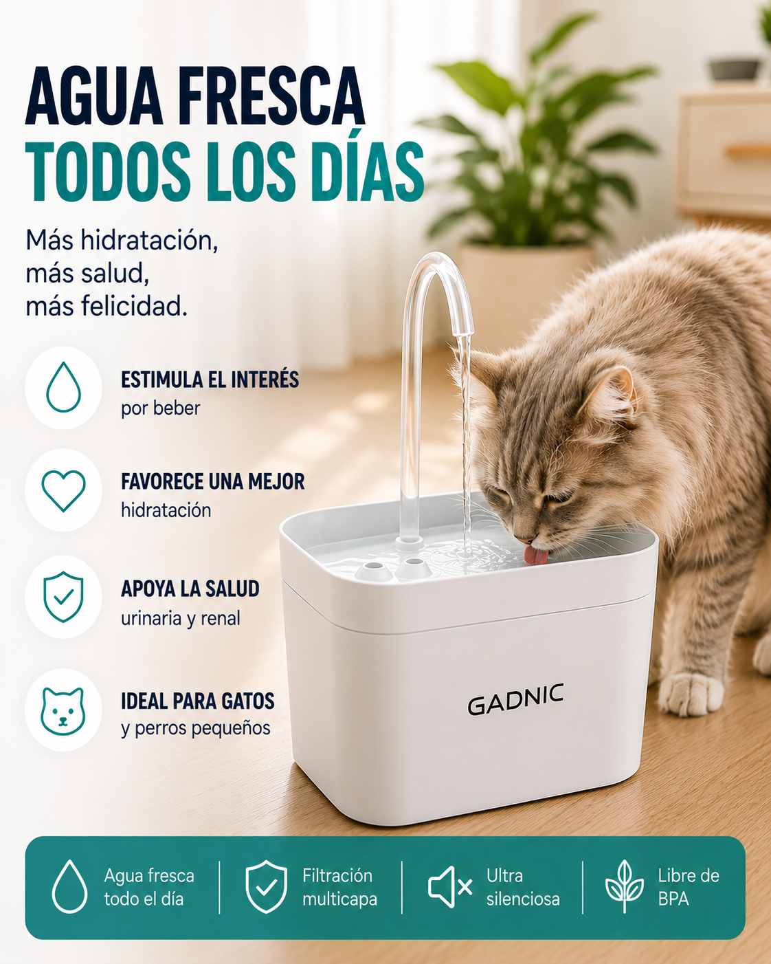 Bebedero Inteligente Automática de Agua Fresca